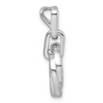 Sterling Silver Rhodium-plated Polished White CZ Circle Twist Pendant - Image 2