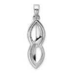 Sterling Silver Rhodium-plated Polished Ovals CZ Pendant - Image 3