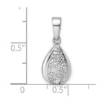 Sterling Silver Rhodium-plated Pave CZ Teardrop Pendant - Image 4