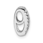 Sterling Silver Rhodium-plated Pave CZ Rectangle Chain Slide Pendant - Image 2