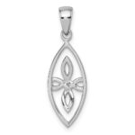 Sterling Silver Rhodium-plated Polished Fancy Celtic Knot Pendant - Image 3