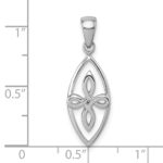Sterling Silver Rhodium-plated Polished Fancy Celtic Knot Pendant - Image 4