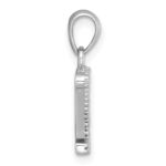 Sterling Silver Rhodium-plated Polished Rainbow Nano Crystals Crown Pendant - Image 2