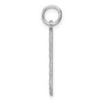 Sterling Silver Rhodium-plated Large Diamond-cut #0 Charm - Image 2