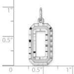 Sterling Silver Rhodium-plated Large Diamond-cut #0 Charm - Image 3