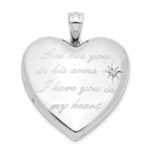 Sterling Silver Rhodium-plate God Has.. Diamond Ash Holder Heart Locket