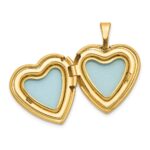 1/20 14K Gold Filled Satin and Polished 2-Frame 15mm Heart Locket - Image 5