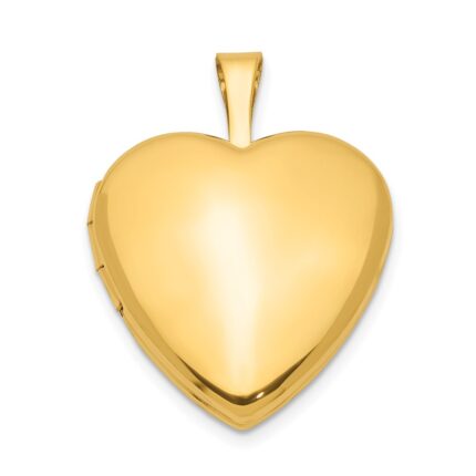 1/20 14K Gold Filled Satin and Polished 2-Frame 15mm Heart Locket