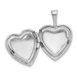 Sterling Silver Platinum-plated & Gold Tone Satin & D/C Cross Heart Locket - Image 4