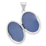 Sterling Silver Rhodium-plated Diamond 17mm Oval Locket - Image 5