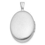 Sterling Silver Rhodium-plated D/C First Communion 19x15mm Oval Locket - Image 4