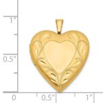 1/20 14K Gold Filled Polished & Satin Fancy Border 19mm Heart Locket - Image 4