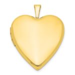Sterling Silver Gold-plated 20mm Polished Front/Satin Back Heart Locket