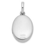 Sterling Silver Rhodium-plated Scroll 18mm Oval Swing Locket - Image 4