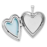 Sterling Silver Rhodium-plated Polished 20mm Heart Ash Holder Locket - Image 5