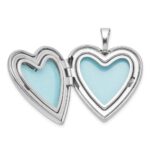 Sterling Silver Rhodium-plated MY ANGEL Angel Wings 20mm Heart Locket - Image 4