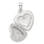 Sterling Silver E-coated CZ 13mm Heart Locket - Image 4