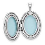 Sterling Silver Rhodium-plated Diamond 19mm Angel Oval Locket - Image 4
