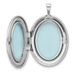 Sterling Silver Rhodium-plated Polished Filigree 26mm Oval Locket - Image 4