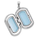 Sterling Silver Rhodium-plated Tree of Life 30x19mm Rectangle Locket - Image 4