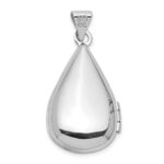 Sterling Silver Rhodium-pltd Polished 21x13mm Teardrop Shaped Locket - Image 3