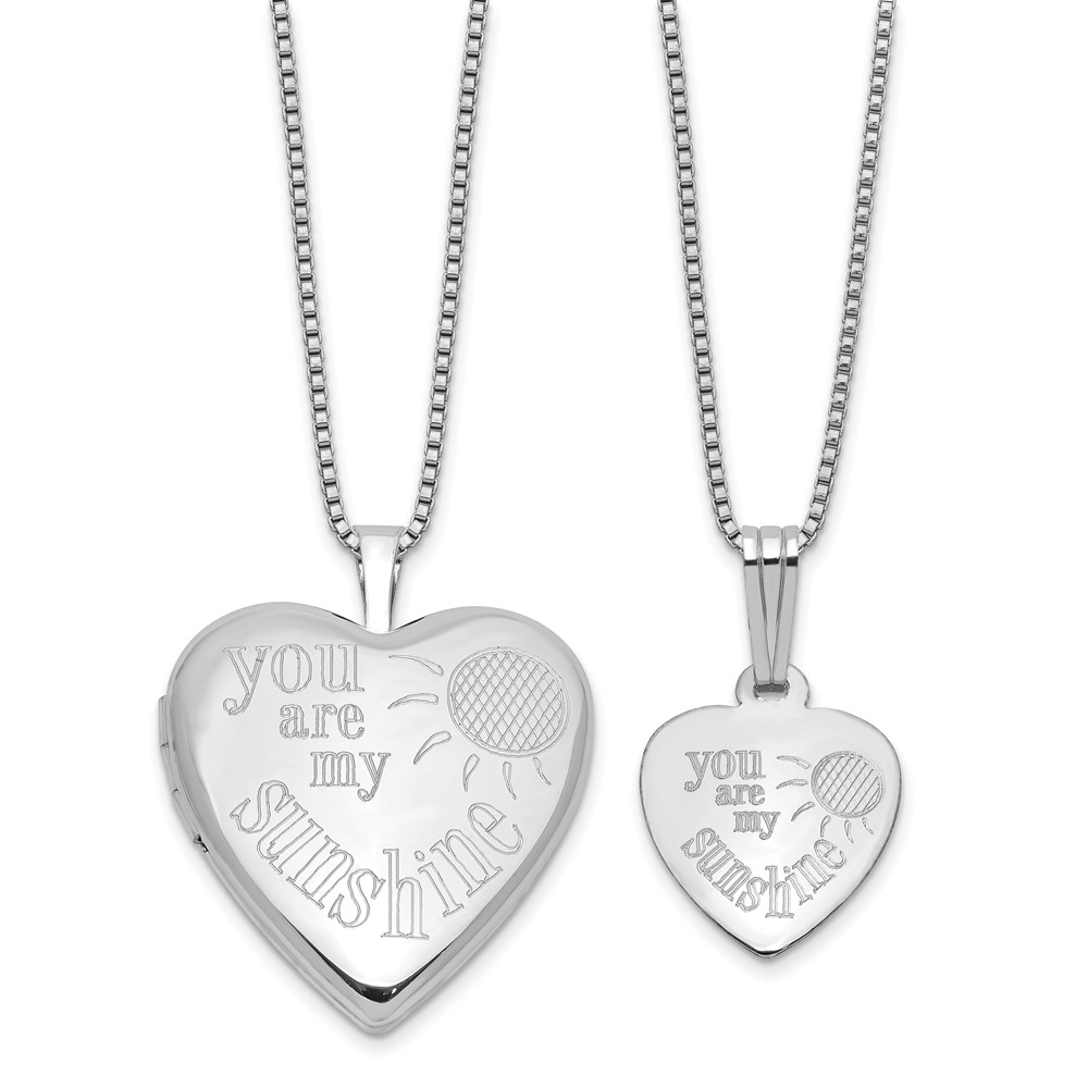 QLS1191SET.jpg Sterling Silver RH-plated YOU ARE MY... 20mm/12mm Locket/Pendant Set - Image 1
