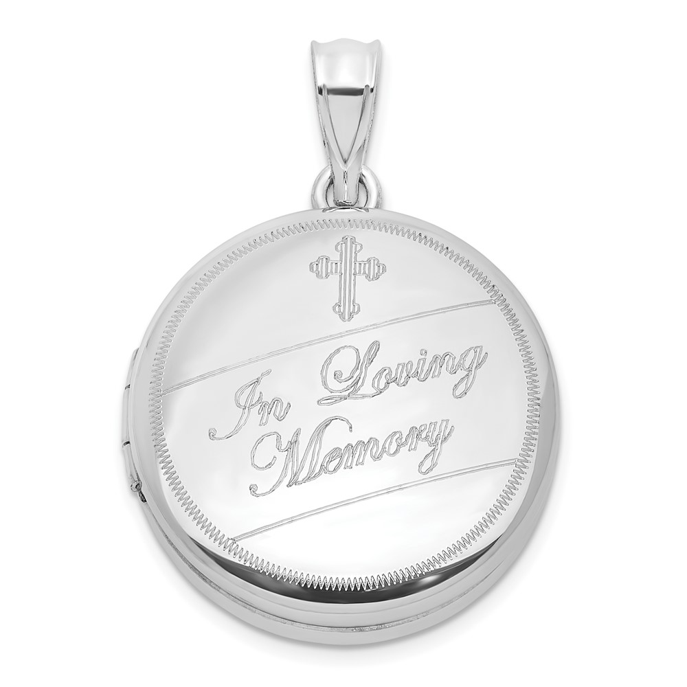 QLS1193.jpg Sterling Silver RH-plated IN LOVING MEMORY 20mm Ash Holder Locket - Image 1