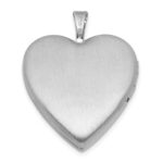 Sterling Silver Rhodium-plated Brushed 1/20 carat Diamond Two Dolphins 20mm Heart Locket - Image 3