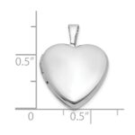 Sterling Silver Rhodium-plated Polished Front/Brushed Back 16mm Heart Locket - Image 5
