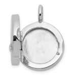 Sterling Silver Rhodium-plated Polished Star On 10mm Round Locket - Image 4