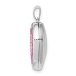 Sterling Silver Rhodium-plated 18mm Preciosa Crystal Heart Locket - Image 2