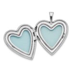 Sterling Silver Rhodium-plated 20mm Footprints Heart Locket - Image 5