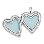 Sterling Silver Rhodium-plated 20mm Enameled Butterfly Heart Locket - Image 5