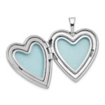 Sterling Silver Rhodium-plated 20mm with Diamond Star Heart Locket - Image 5