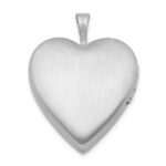 Sterling Silver Rhodium-plated 20mm Enameled Floral Mom Heart Locket - Image 3