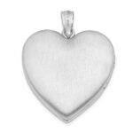Sterling Silver Rhodium-plated 24mm D/C Cross Heart Locket - Image 3