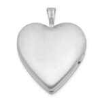 Sterling Silver Rhod-plated 20mm Satin/Polished D/C Butterfly Heart Locket - Image 3