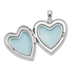 Sterling Silver Rhodium-plated 24mm D/C Heart Locket - Image 5