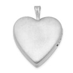 Sterling Silver Rhodium-plated 20mm D/C Heart Locket - Image 3
