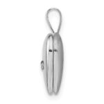 Sterling Silver Rhodium-plated & Diamond Star Polished 12mm Heart Locket - Image 2