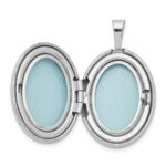 Sterling Silver Rhodium-plated & Diamond Polished 19mm Oval Locket - Image 5