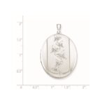 Sterling Silver Rhodium-plated Butterflies 34mm Oval Locket - Image 4