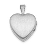 Sterling Silver Rhodium-plated & Diamond Sister Heart 12mm Heart Locket - Image 3