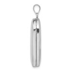 Sterling Silver Rhodium-plated Polished Rectangular Locket - Image 2