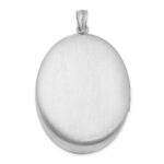 Sterling Silver Rhodium-plated & Diamond w/ Swirl Border 34mm Oval Locket - Image 3