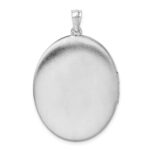 Sterling Silver Rhodium-plated W/ Side Swirls 34mm Oval Locket - Image 3