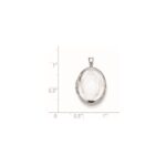 Sterling Silver Rhodium-plated Scroll Oval Locket - Image 4