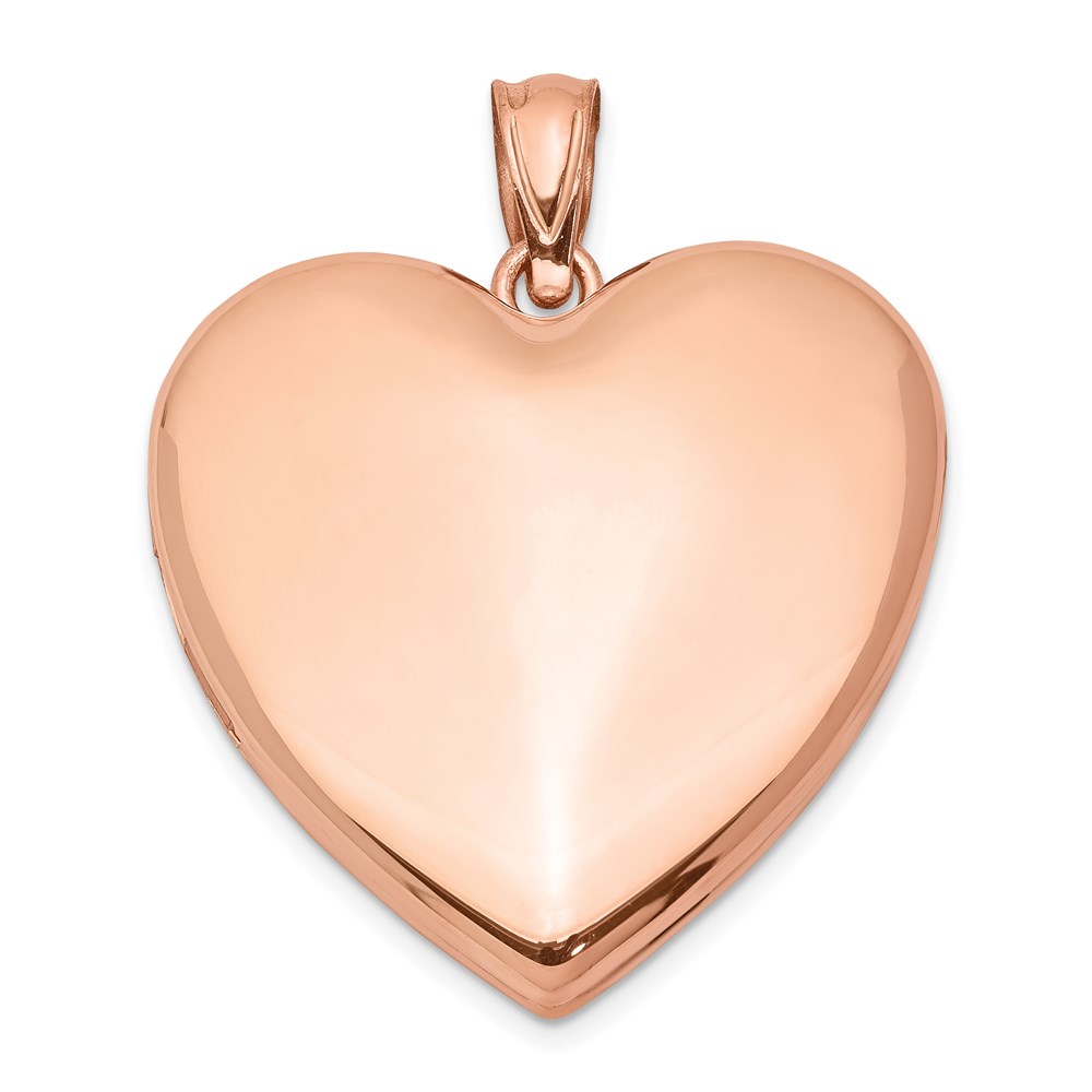 QLS754.jpg Sterling Silver Rose Gold-plated 24mm Plain Heart Locket - Image 1