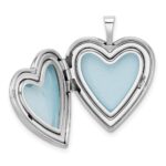 Sterling Silver Rhod-pltd 20mm FOREVER IN MY HEART Heart Locket - Image 4