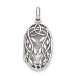 Sterling Silver Antiqued Filigree 23mm Locket Pendant